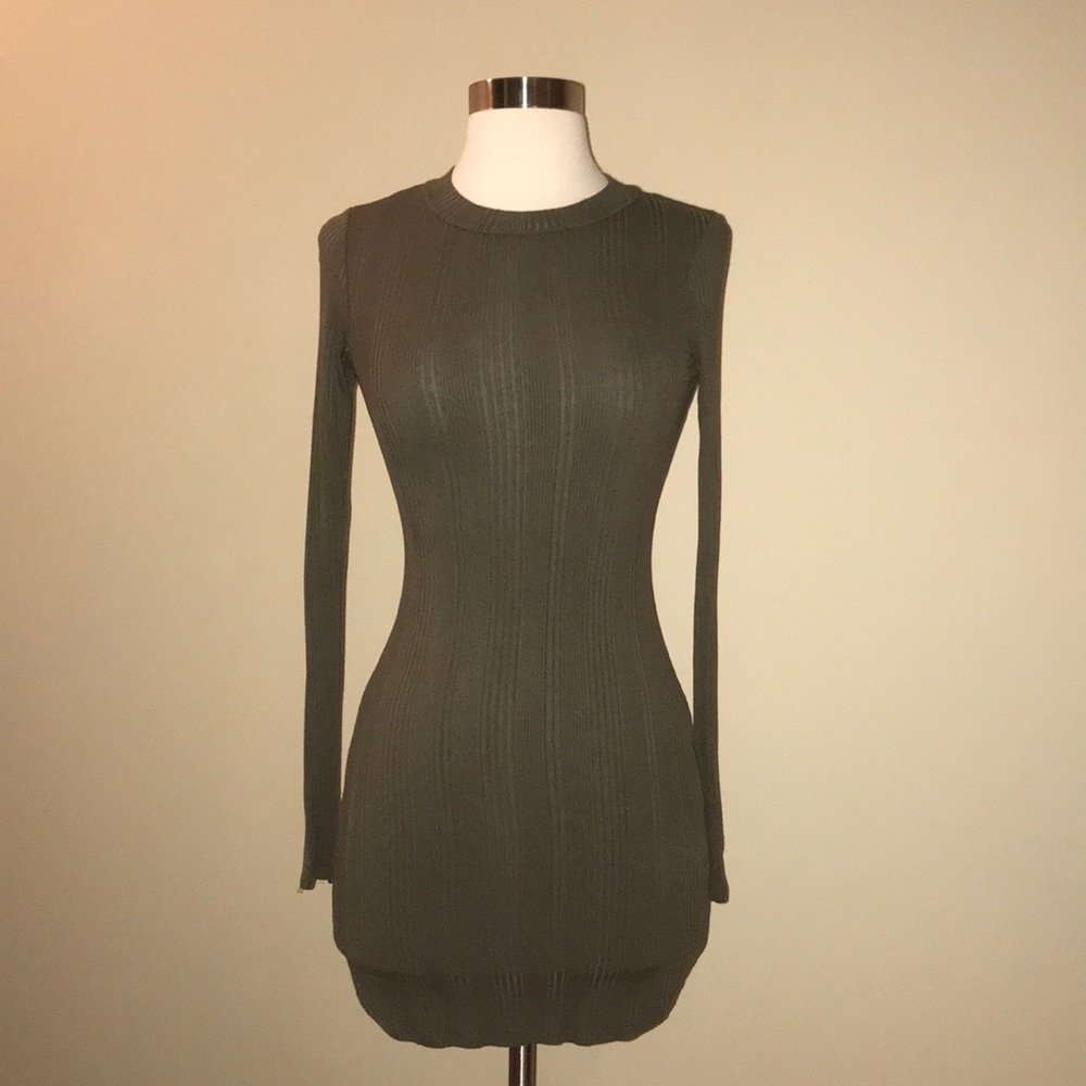 👏🏼Olive Long Sleeve Mini Dress